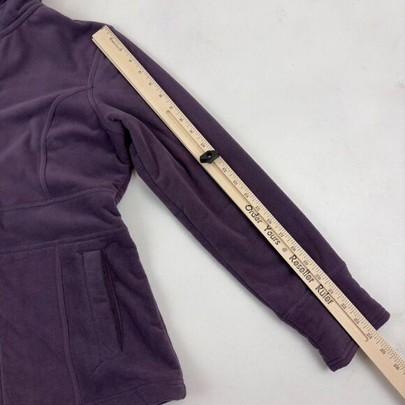 Eddie Bauer Purple Fleece PLUSH Lined Jacket Full Zip Size M Mock Neck Pockets - Picture 3 of 10
